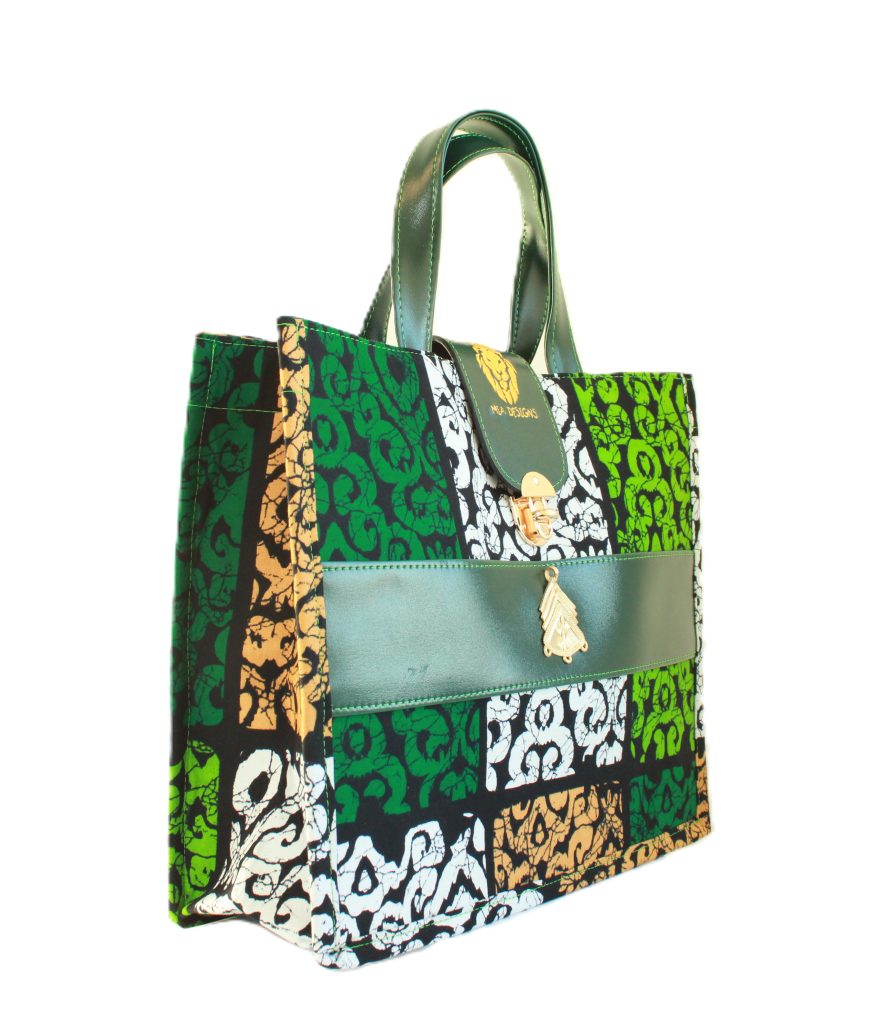 AfriLuxe bag with golden Baoulé emblem – Mia Designs