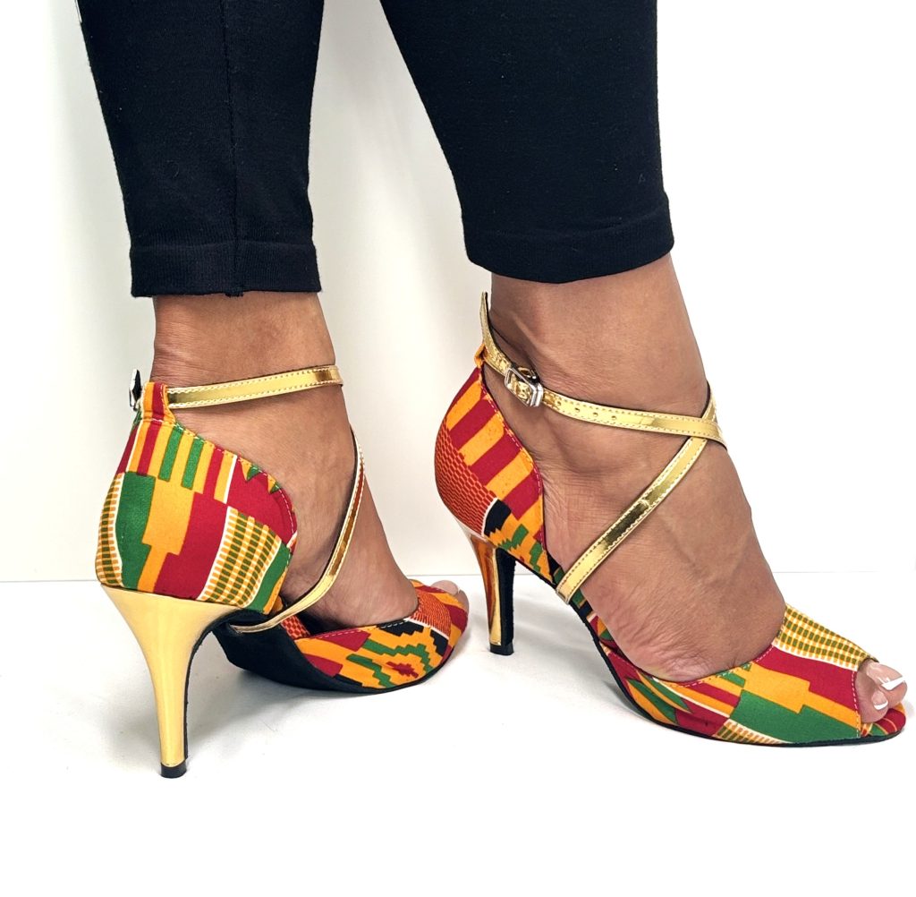 Queen Makeda heels side view – Mia Designs