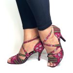 Queen Sheba burgundy heels side view – Mia Designs