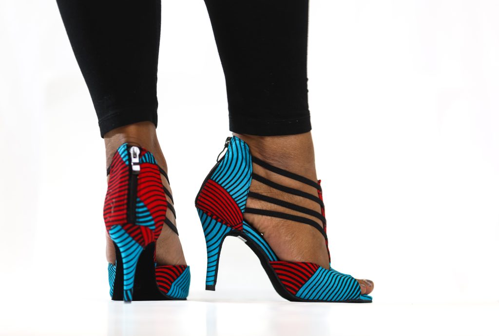 Queen Khadija blue and red women’s dance shoes – Mia Designs