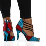 Queen Khadija blue and red women’s dance shoes – Mia Designs